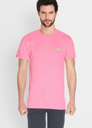 Стильная футболка розовый меланж superdry, made in india, оригинал, молниеносная отправка