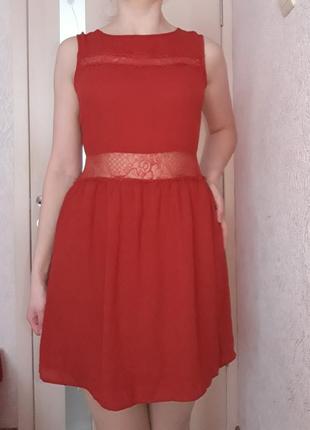 Сукня naf-naf теракотового кольору6 фото