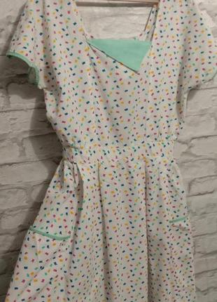 Легкий винтажный сарафан платье летний с красивой спиной 46р4 фото