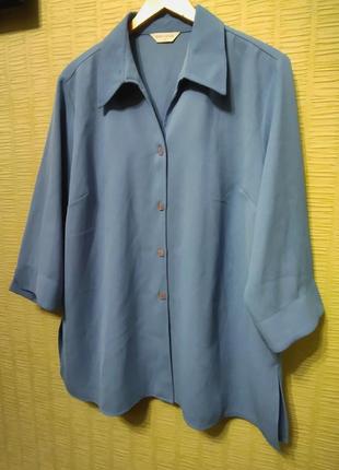 Голубой блузон блузка блуза батал