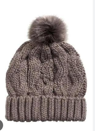 Тепла зимова шапка, косичка h&m, 
нова5 фото