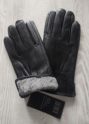 Чоловічі шкіряні рукавиці чорні