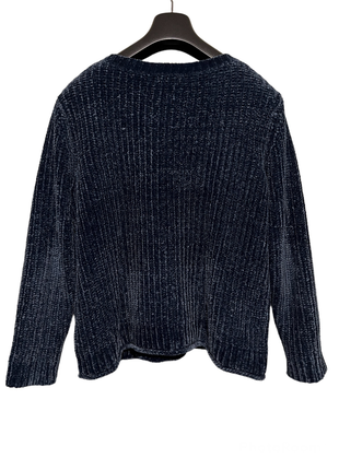 Теплий велюровий, м'який темно-синій трикотажний светр від jacqueline de yong🔥6 фото