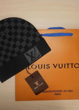 Шапка мужская теплая зимняя в стиле louis vuitton