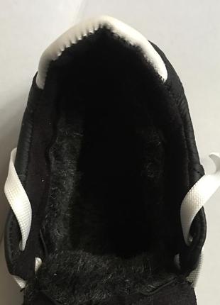 Чоловічі зимові  кросівки найк чорно-білі натуральна шкіра6 фото