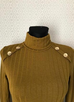 Нове (з етикеткою) плаття гольф у рубчик гірчичного кольору mudo collection, розмір 36, укр 42-44-462 фото