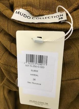 Нове (з етикеткою) плаття гольф у рубчик гірчичного кольору mudo collection, розмір 36, укр 42-44-465 фото