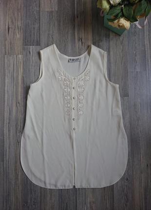 Красивый нарядный женский комплект удлиненный пиджак кардиган френч и блузка блузка размер 44/46/4810 фото