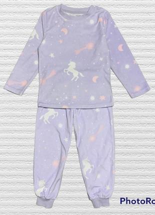 F&fтёплая пижама велюровая костюм для дома и сна для девочки