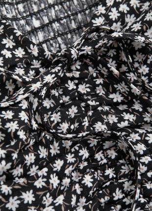 Драпированная блузка с объёмными рукавами и затяжками по центру в цветочный принт от h&m🔥5 фото
