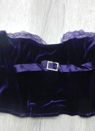 18/xl /50 ann summers!велюровый фиолетовый вечерний корсет,новый