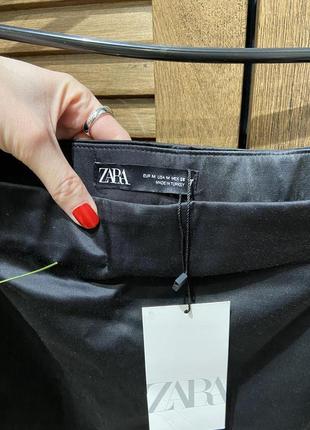 Невороятно шикарная сатиновая юбка мини со стразами zara9 фото
