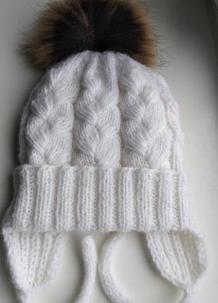 Зимовий набір шапка натуральне хутро3 фото