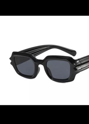 Стильні чорні прямокутні окуляри3 фото