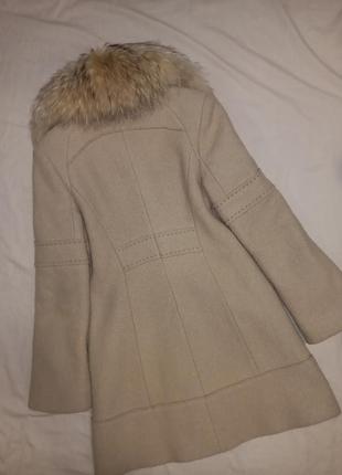 Зимове пальто з валяної шерсті з натуральним хутром2 фото