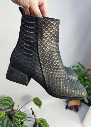Жіночі черевики із натуральної ексклюзивної шкіри на кабуку 3см6 фото