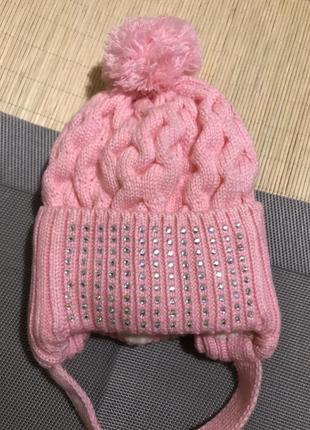 Зимова шапочка на дівчинку 2-3 років