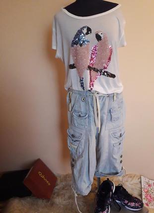 Бриджи джинсовые