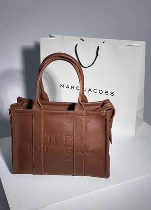 Сумочка в стилі 🤎marc jacobs medium tote bag brown leather