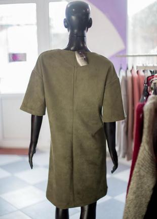 Замшевое платье цвета хаки от gepur4 фото