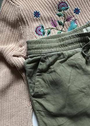Стильные шорты шортики хаки лён вискоза ♥️7 фото