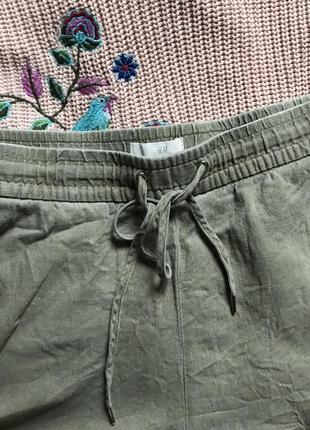 Стильные шорты шортики хаки лён вискоза ♥️6 фото