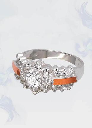 Кольцо из серебра с золотыми вставками