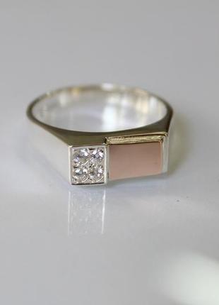 Печатка из серебра с золотой пластиной