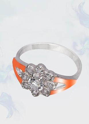 Кільце з срібла з золотими вставками