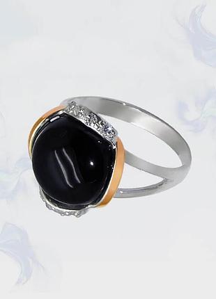 Кольцо из серебра с золотыми вставками