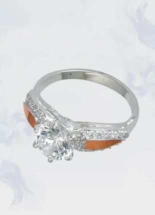 Кольцо из серебра с золотыми вставками