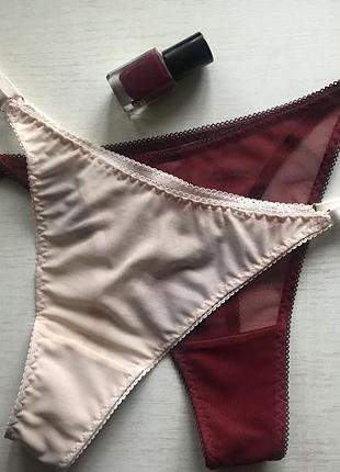 Базовые трусики стринги с итальянской сеточки, разные размеры цвета