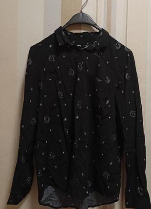 Чорна оригінальна рубашка "зоряна ніч"1 фото