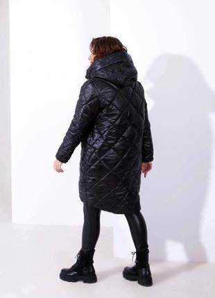 Модная теплая женская курточка больших размеров, цвет: черный, размер: 52-584 фото