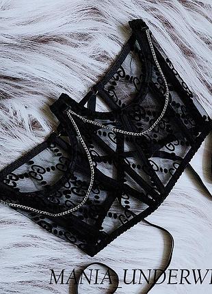 Стильный корсет с принтом гуччи вiд mania_underwear