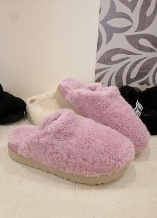 Теплі капці ugg fuzz sugar slide blogger