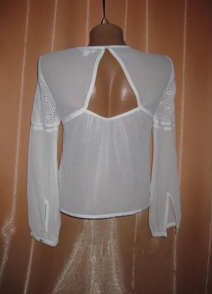 Шикарная нарядная прозрачная блуза рубашка 8uk/36eu/4us petites miss selfridge с вышивкой3 фото