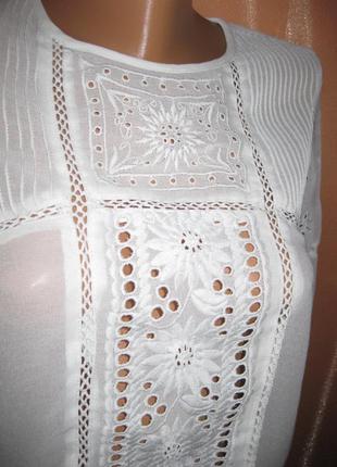 Шикарная нарядная прозрачная блуза рубашка 8uk/36eu/4us petites miss selfridge с вышивкой2 фото