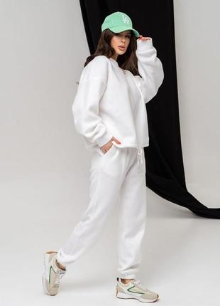 Супер цена! белый флисовый костюм с кулиской2 фото