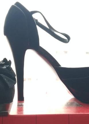 Туфли черные на высоком каблуке 38р, 24,5см5 фото