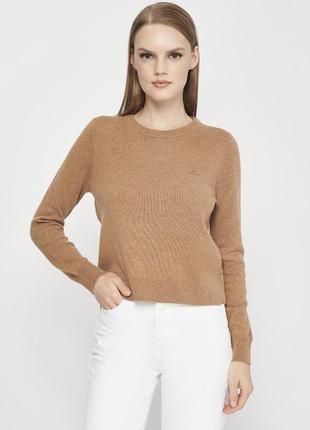 Джемпер gant superfine lambswool crew ochre