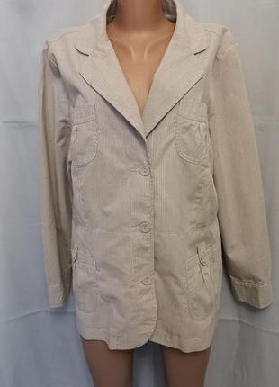 Стильный коттонновый жакет, пиджак в полоску  №1gb2 фото
