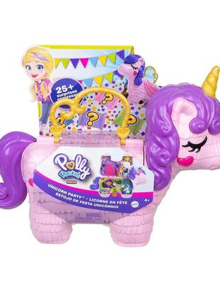 Ігровий набір поллі покет polly pocket unicorn party єдиноріг единорог