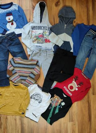 Великий пакет одягу на хлопчика 4-5 років спорт костюм джинси светри реглани лонгсліви