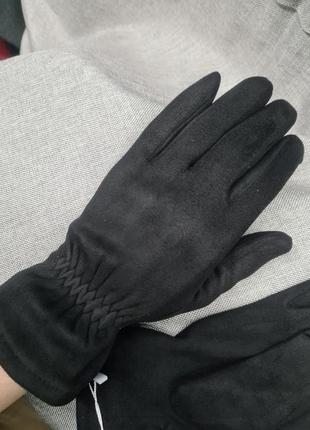 Перчатки мужские демисезонные осень зима, мужские перчатки чёрные4 фото