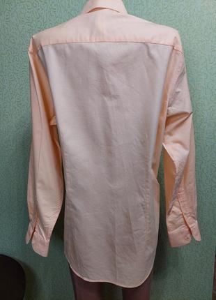 Котонова сорочка вільного крою персикового кольору5 фото