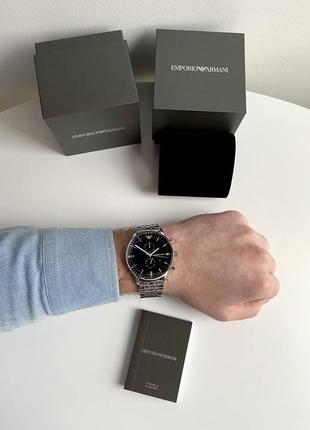 Emporio armani ar0389 chronograph watch чоловічий брендовий наручний годинник хронограф армані оригінал на подарунок чоловіку подарунок хлопцю2 фото