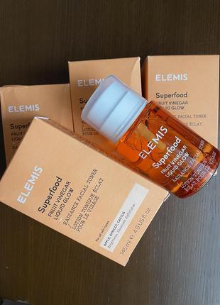 Тонер тонік для сяйва шкіри з ана-кислотами elemis superfood fruit vinegar liquid glow