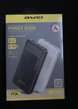 Power bank павер банк  awei - 10000 ма/ч - портативное зарядное устройство для телефонов1 фото