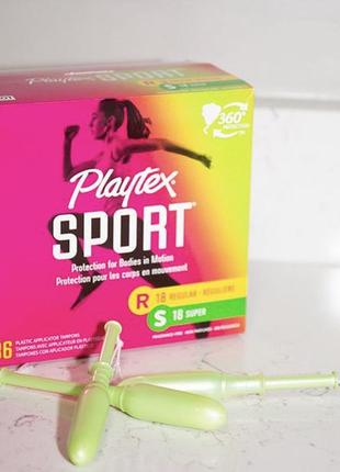 Тампоны playtex sport 36 шт с апликатором сша